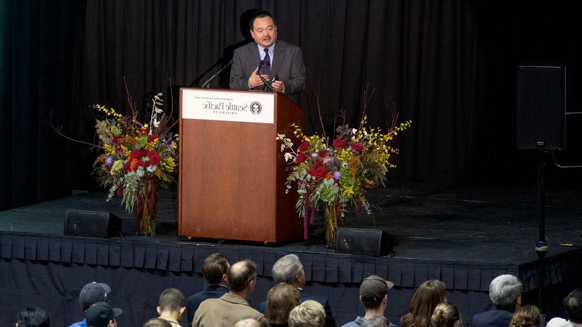 Soong-Chan Rah spoke at SPU’s Day of Common Learning.